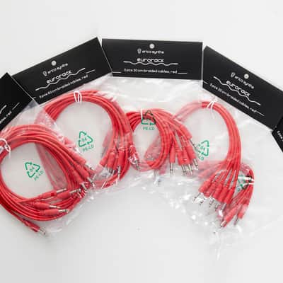 Erica Synths Braided & Soft Eurorack Patch Cables 90 cm (5 pcs) (Red)  [Three Wave Music] image 3
