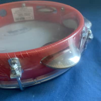 8" Brazilian Handmade Tambourine Pandeiro Milk Nylon Head 5 Pairs Jingles Inject Plastic Red Body image 3
