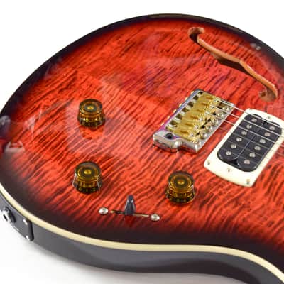 PRS SE Custom 24 Semi-Hollow Piezo - Orange Tiger Smokeburst image 6