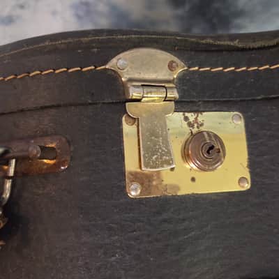 Vintage RARE 1959 1960 Gibson Black Gold Ess and Ess J45 J50 Hard Shell Guitar Case image 8