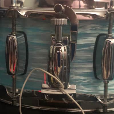 Barton Studio Custom 14X5 North American Maple Snare - Sky Blue Oyster image 2