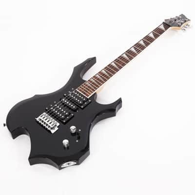 Glarry Flame Shaped Electric Guitar with 20W Electric Guitar Sound HSH Pickup Novice Guitar Audio Bag Strap Picks Shake Cable Wrench Tool 2020s - Black image 5