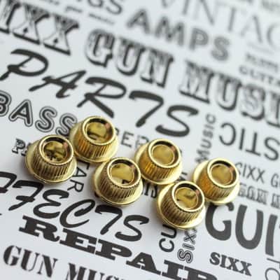SGM Vintage Guitar Tuner Conversion Bushings, Adapter Ferrules 10mm Gold image 1