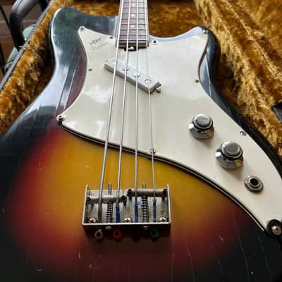 Vox Panther short scale vintage bass guitar Eko Italian mid-late 60s - Sunburst image 16