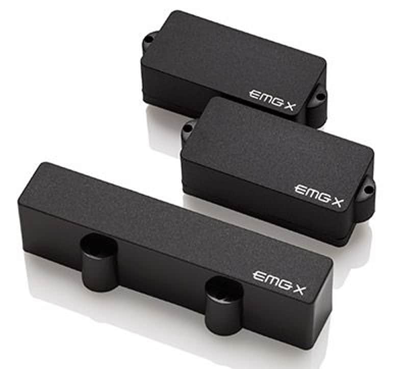 EMG PJX Set X-Series Active Ceramic PJ Precision/Jazz Bass Pickup Set - Black image 1