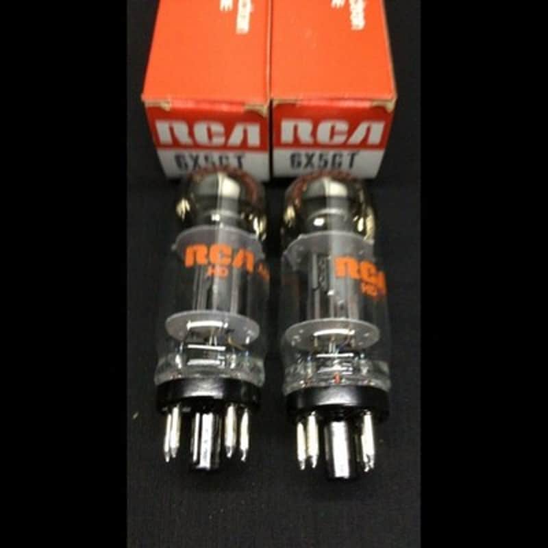 NOS Matched Pair RCA 6X5GT Black Plate Radio Audio Vacuum Tubes F.9678 image 1