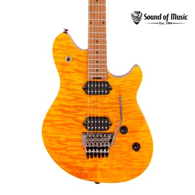 EVH Wolfgang WG Standard QM Baked Maple Fingerboard - Transparent Amber image 1