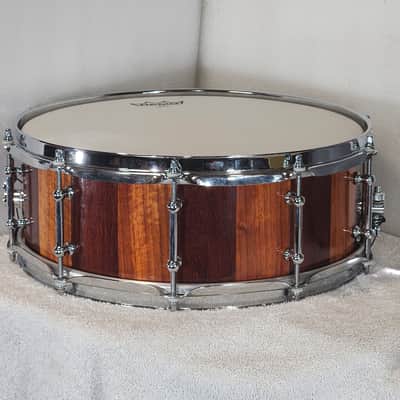 JT Custom Drums 14x5" Solid Padauk Stave Snare 2022 Natural image 8
