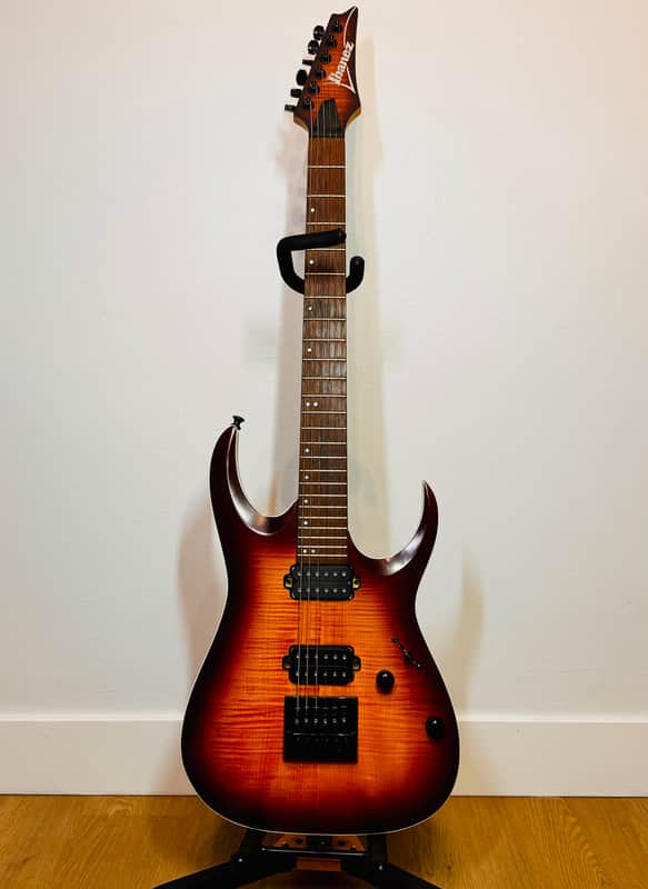 Ibanez RGA42FM 2022 - w/Evertune Bridge Factory Installed - Dragon Eye Burst Flat image 1