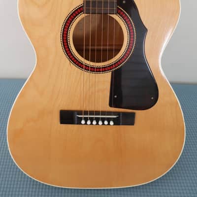 Vintage 1960s Harmony Kay Silvertone Stella Bigger Body Version Of Stella Cowboy Acoustic Concert 00 Size Guitar Made in USA Blonde Clean Time Warp Clean Chipboard Case image 11
