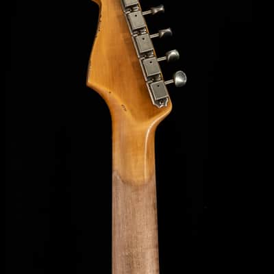 Fender Custom Shop 1960 Stratocaster Heavy Relic Olympic White Over Red Sparkle image 16
