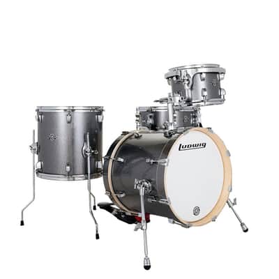 ✨ As-New Ludwig Breakbeats by Questlove 10/13/16/5x14" 4pc Drum Kit (Plus Remo Drum Heads) - Black Sparkle image 7