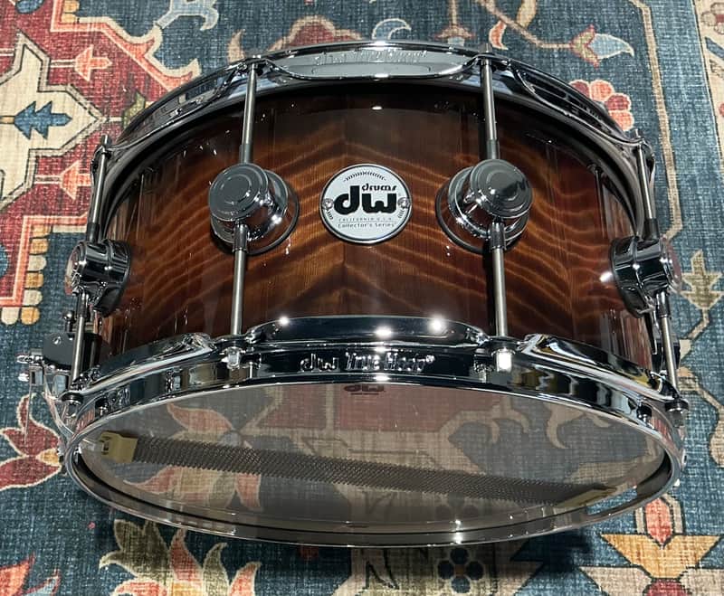DW Collector's Series Exotic Snare Drum - 6.5x14 - Candy Black Burst Over Vavona image 1