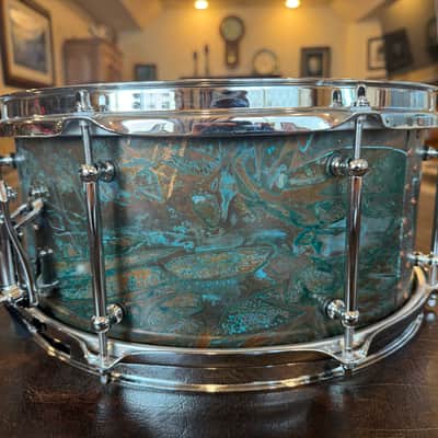 Offbeat Drum Co 6.5 x 14 Copper Snare with Maple Re-Rings / Edges 2025 - Patina and Etched Logo image 3