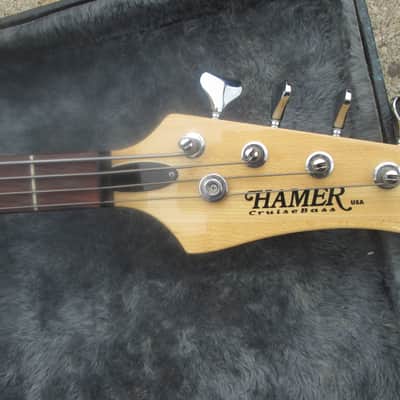90's Hamer USA Cruise Jazz Bass 2 TEK Bridge - 3 Tone Sunburst W/ TKL HS Case..Exc Cond image 4