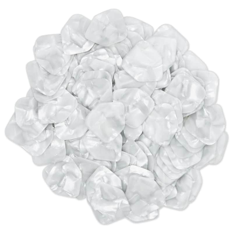 Exotic Plectrums Celluloid White Pearl Guitar Or Bass Pick - 0.96 mm Heavy Gauge - 330 Medium Home Plate Shape - 100 Pack image 1