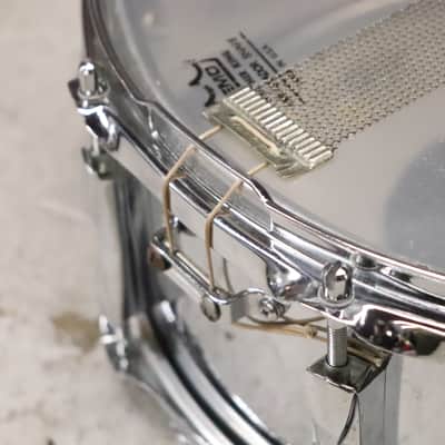 Premier 5.5x14" Ten Lug Chrome Over Steel Snare Drum Vintage 1970's image 12