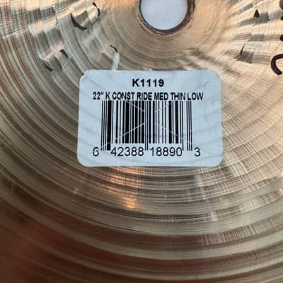 Zildjian 22" K Constantinople Medium Thin Low Ride - 2499g image 4