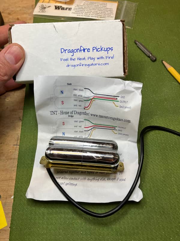 Dragonfire Lipstick Humbucker, Neck Position Specialty Tube Style Pickup, AlNiCo V, Passive, Chrome image 1