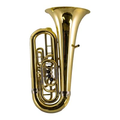 John Packer JP279F Key of F Yellow Brass Brass Body Tuba w/Hard ABS Wheeled Case, Mouthpiece, Valve Oil & Tuning Slide Grease image 2