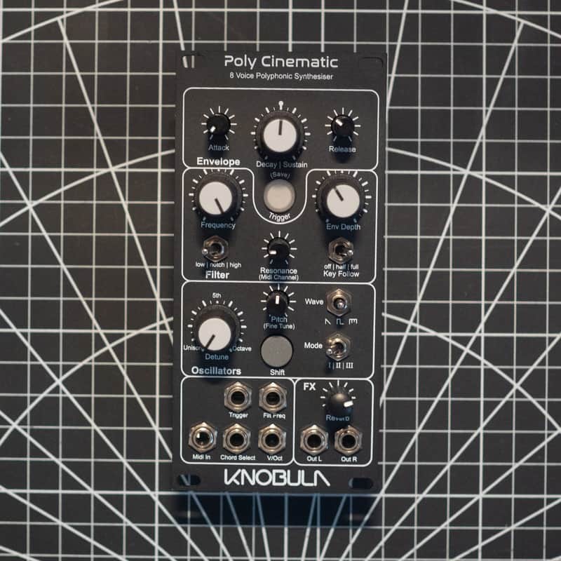Knobula Poly Cinematic 8-Voice Polyphonic Synthesizer Eurorack Module 2022 - Present - Black image 1