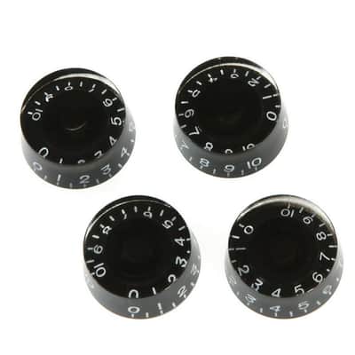 OEM 4 PCS/ Set Round Guitar Knobs Volume Tone Control Knobs Rotary Knobs for Epiphone Style Electric Guitar Parts Replacement (Black) 2023 image 3