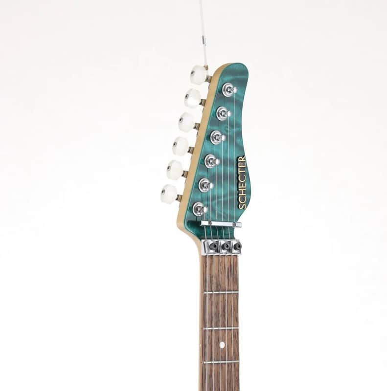 SCHECTER EX V 24 CTM FRT Black Turquoise (S/N:110615) (07/26) | Reverb