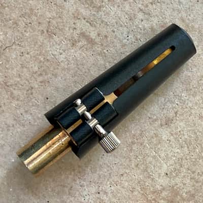Used Selmer USA Long Neck Metal Tenor Sax 7 Star Mouthpiece; leather ligature and cap image 2