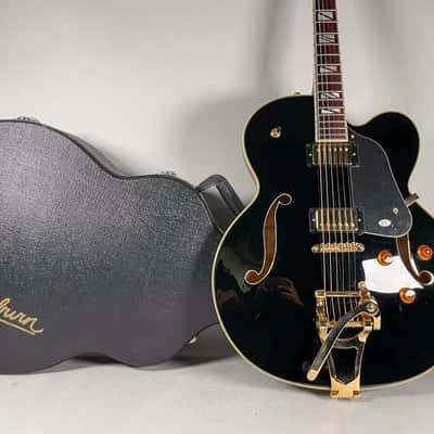 Washburn MIK J-9 VG Black Thinline Hollowbody Guitar w/OHSC image 10