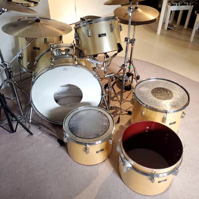 VTG 1970 PEARL 16"x16" Gold Satin "Phenolic" Floor Tom Drum  - Gorgeous Clean A+ image 21