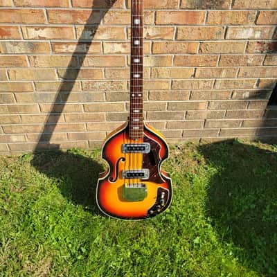 1960's Japan Made Prestige Violin Shaped Bass Guitar Great Player & Sound image 1