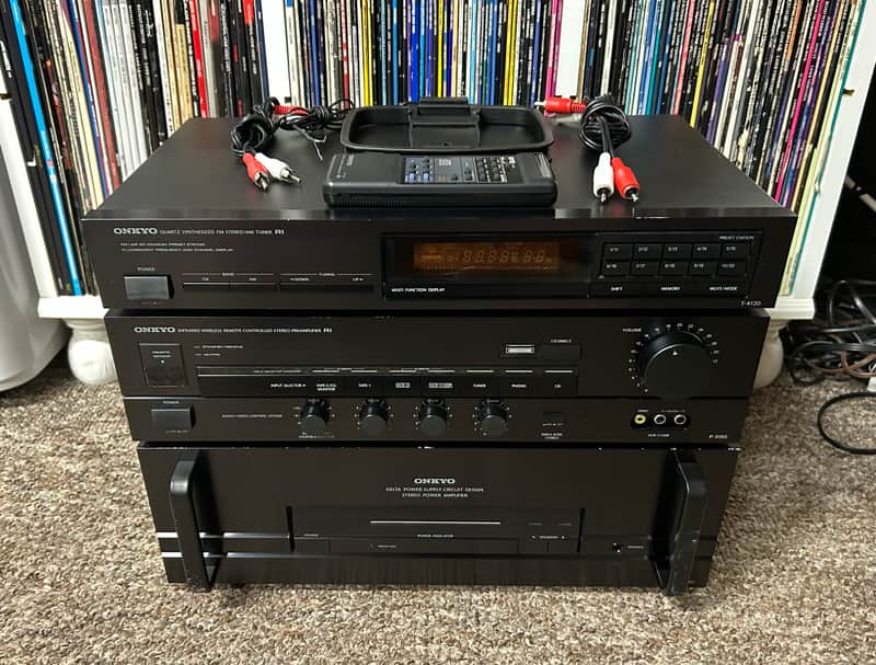 Onkyo M-5140/P-3160/T-4120 Power Amplifier Preamplifier Tuner w/ Remote TESTED ✅ image 1