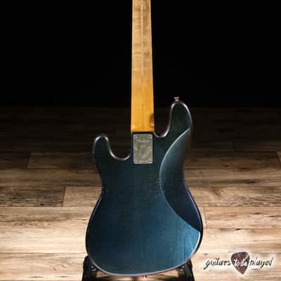 Shabat Tiger 5 String J-Bass w/ Ebony Fretboard – Cosmic Blue Colorshift image 7