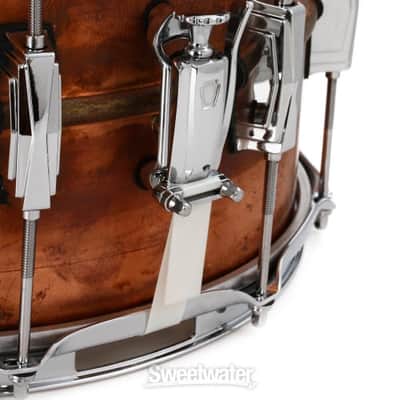 Ludwig Copper Phonic Snare Drum - 8 x 14-inch - Raw Patina Finish (LC608Rd1) image 2