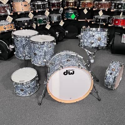 Peter Erskine's DW Jazz Series 12/13/14/16/20" Maple Gum Drum Set Kit with Matching 14" Snare in Silver Abalone image 2