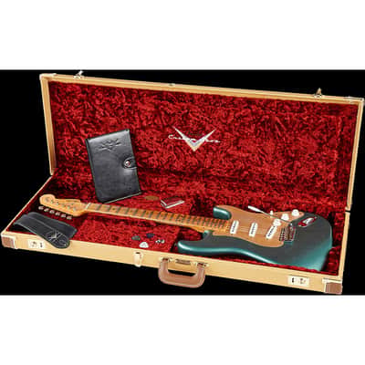 Fender Custom Shop 55 Dual-Mag Stratocaster Journeyman Relic Maple Fingerboard Limited-Edition Electric Guitar Regular Super Faded Aged Sherwood Green Metallic image 6