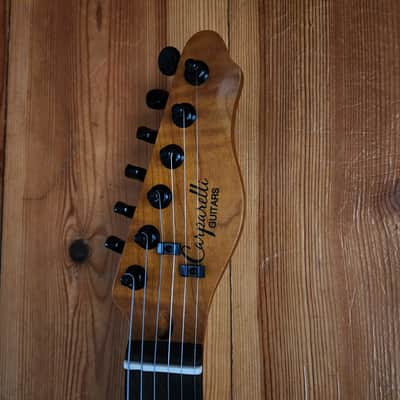 Carparelli T-Style HH Electric Guitar – Phoenix Humbuckers, Roasted Maple Neck, Push/Push Coil Split, 2026 - Gloss Black with Cream Binding image 8