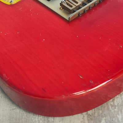 1990 Bill Lawrence Japan BKIM-60G Kaori Model Telecaster (Red/Gold) image 7