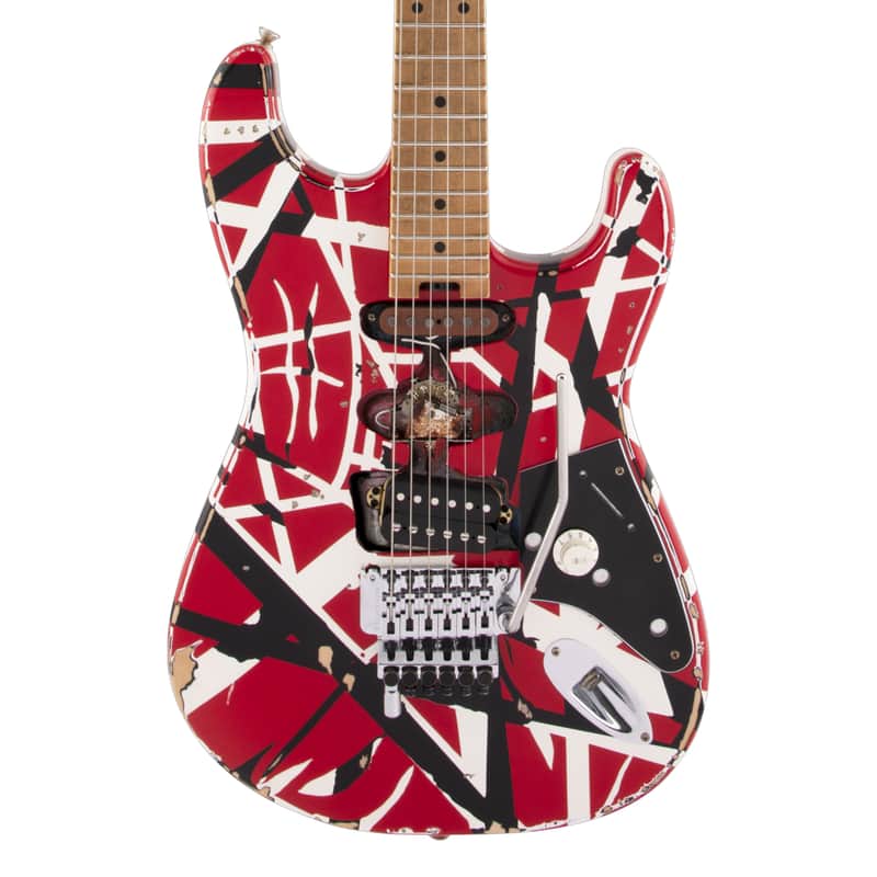 EVH Striped Series Frankie - Red/White/Black Relic w/ Maple FB image 1
