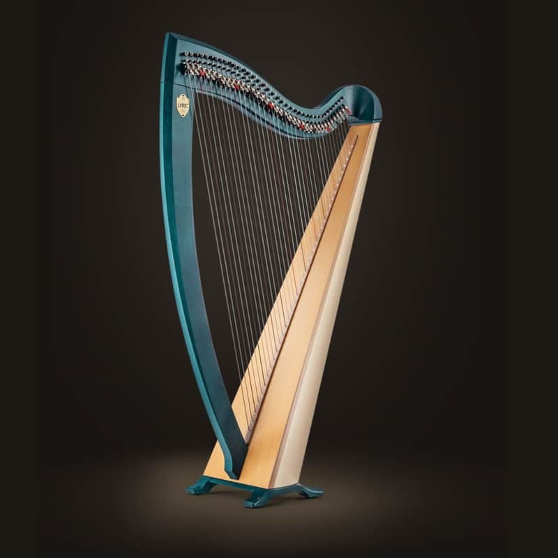 Lyon & Healy Lyric - Lever Harp - Teal Two-Tone Finish *IN STOCK* image 1