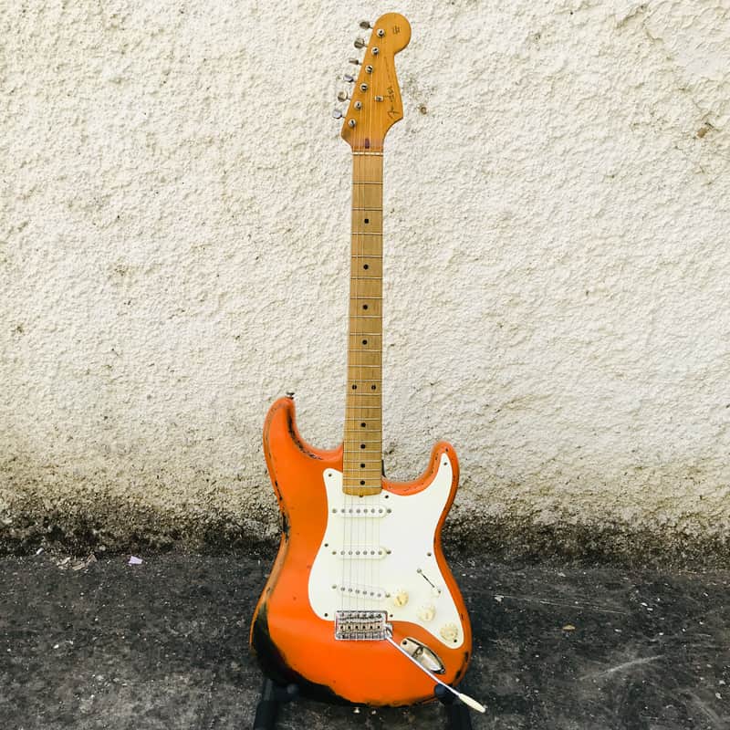 Fender Stratocaster Orange Relic Electric Guitar (Assembled) 1990s image 1