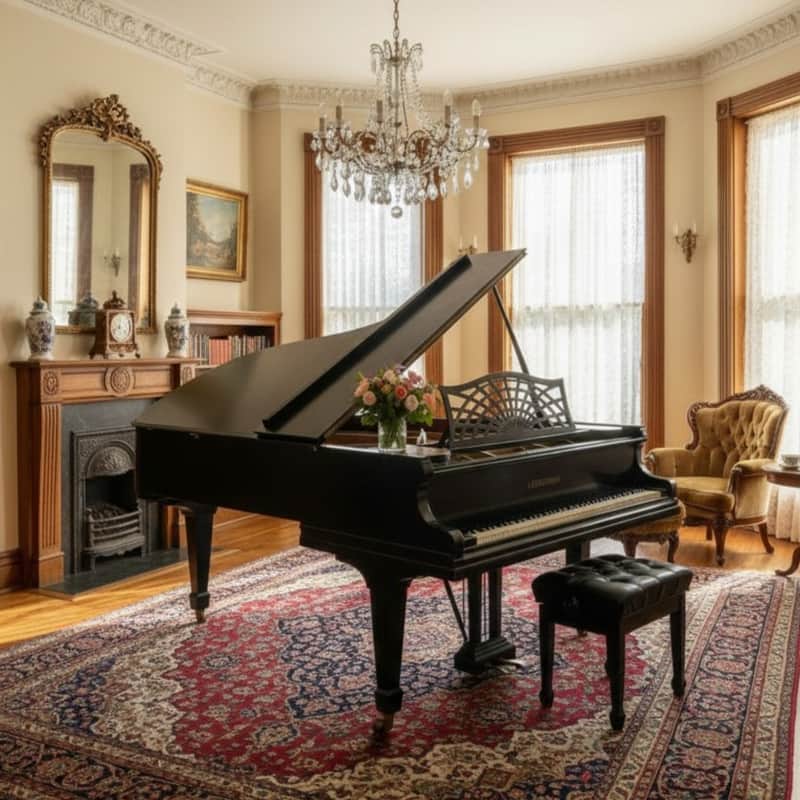 C. Bechstein 7' Grand Piano Classic Ebony Elegance image 1