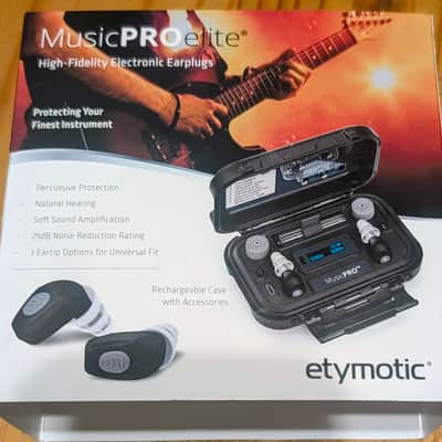 Etymotic Research Music Pro Elite Rechargeable Musicians Earplugs with Active Hearing Protection 2024 - Black Near Mint in Box image 3