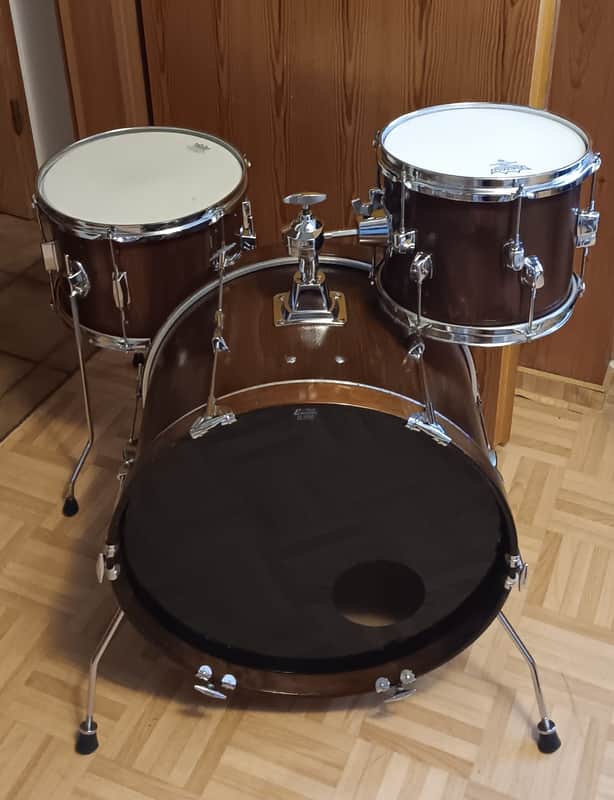 Vintage Refurbished Tromsa Beech Shell Jazz Drumset 20" 10" 13" Frankenstein Custom 70er Jahre - Natur Braun Walnuss image 1