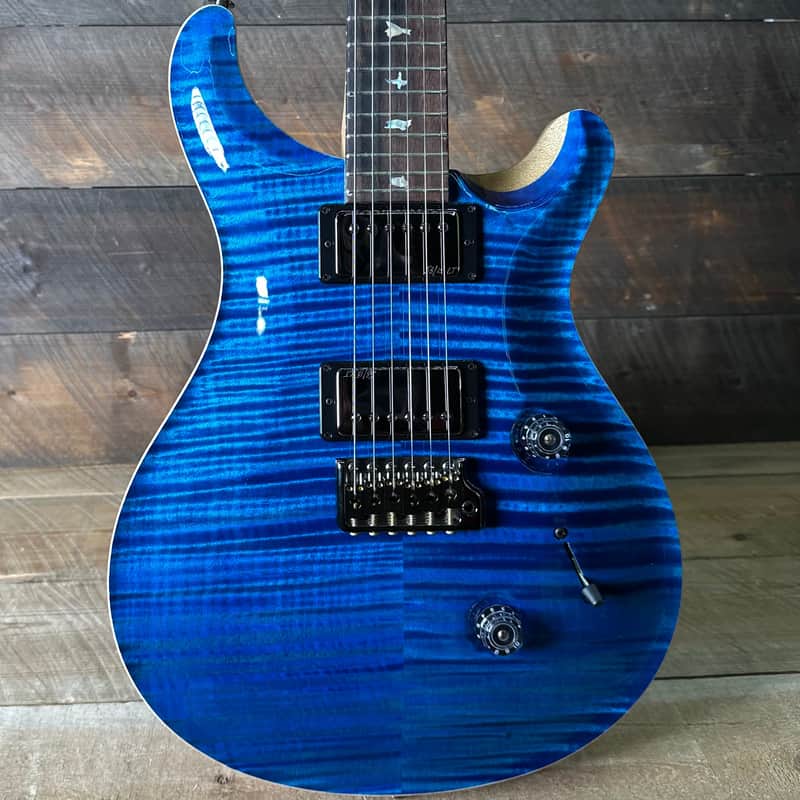 PRS Wood Library Custom 24 Flame Top  Brazilian Rosewood Fretboard!  - Aquamarine 411452 image 1