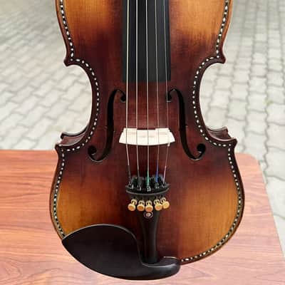 SONG Master 5 string Violin 4/4,Bird's eye wood Shell Purfling,Great sound#15828 image 4