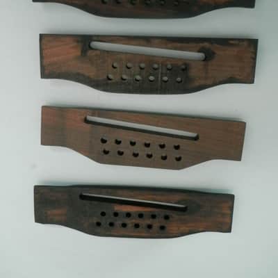 Generic Acoustic 12-string guitar bridge Lot of 4 Slotted bridges new old stock image 3