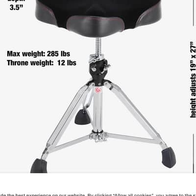 Gibraltar 9608M 9600 Series Pro Moto-Style Drum Throne - Black/Chrome image 1