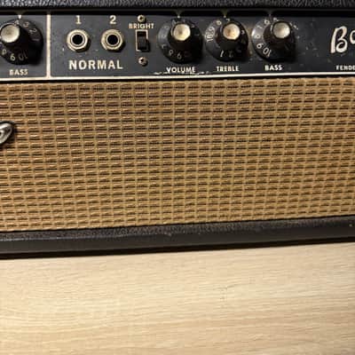 Fender Bassman 2-Channel 50-Watt Guitar Amp Head 1964 - 1967 - Black Panel image 4