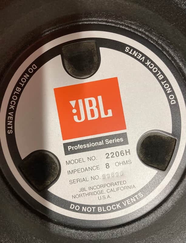 JBL 2206H PAIR of high power 12” woofers | Reverb